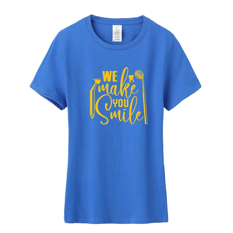 Летняя Новинка футболка для дантиста Женская хлопковая Футболка с круглым