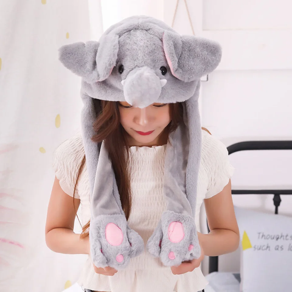 Рождественский подарок игрушка плюшевый-шляпа Playtoy кролик-подарок вниз дети милый для ушей шапка Единорог животное шляпа Забавный Милый вверх вниз шляпа - Цвет: 03