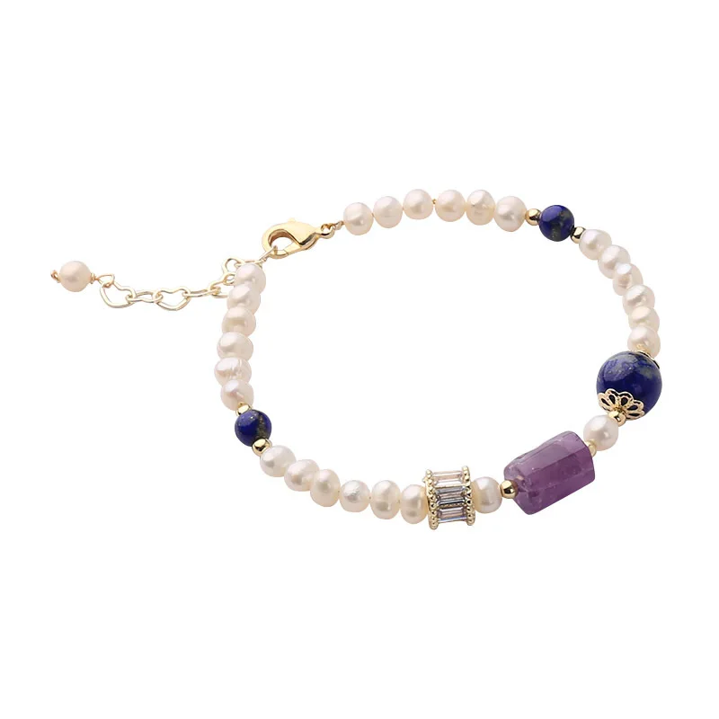 

Cute Freshwater Pearl Beads Bracelet for Women Girls Blue Stone Zircon Bracelet Jewelry Valentine's Day Gift to Girlfriend SL012