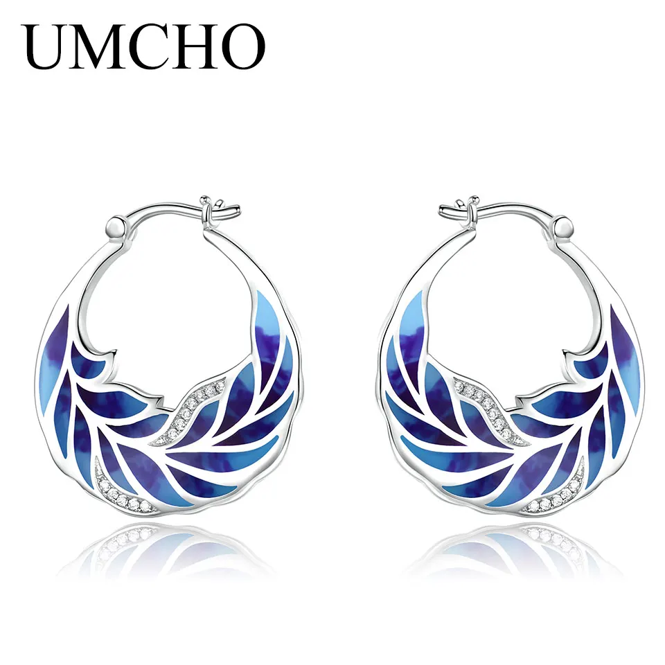 Женские эмалированные Серьги-клипсы UMCHO ручной работы с цветами и фианитами |