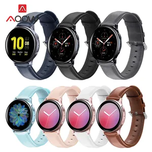 Ремешок из натуральной кожи для наручных часов, браслет для Samsung Galaxy Watch Active 2 42 мм 46 мм Gear S2 S3 Active2 Huawei Amazfit bip, 20 мм 22 мм