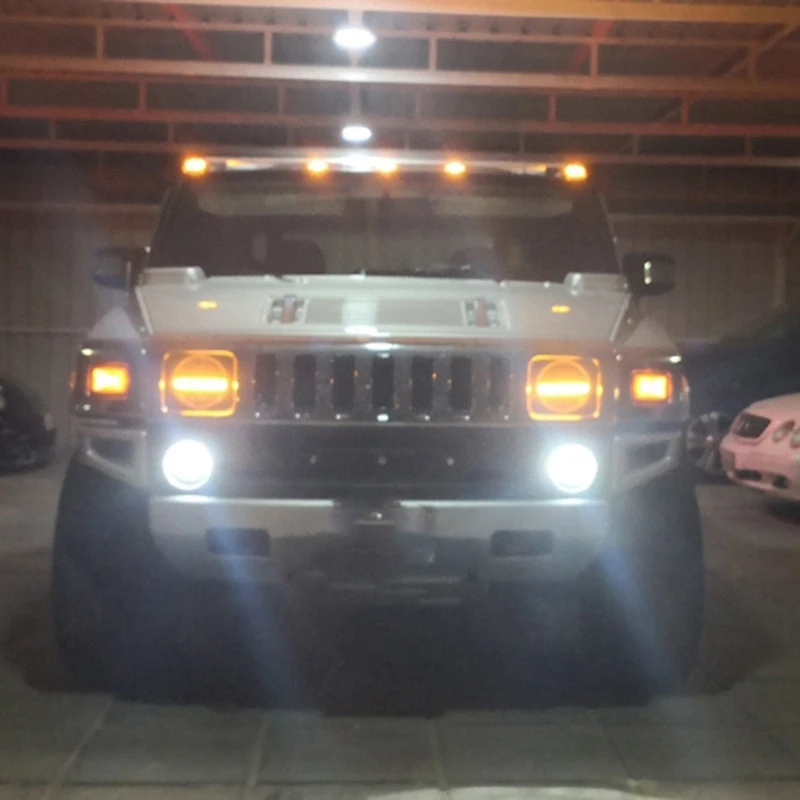 

NEW-2X Smoked Lens Front Amber Led Cab Roof Lamp Side Marker Lights for Hummer H2 2003-2009 SUT 2005-2009 15060524