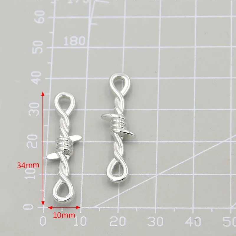 

20Pcs 10*34mm New Charm Hemp Rope Double Sided Connector Alloy For DIY Jewelry Bracelet Necklace Marking Accessories