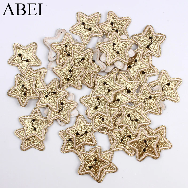 10 шт. золотые блестящие нашивки со звездами наклейки для одежды сумок обуви