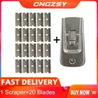 Скребок из нержавеющей стали, 20 шт., запасные лезвия для гриля, чистящий капюшон, напольный керамический, грязезащитный, для удаления пятен, E35 + 20 м, 1 шт.