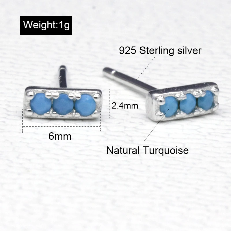 Серьги гвоздики из серебра 925 пробы с голубым камнем|Серьги-гвоздики| |