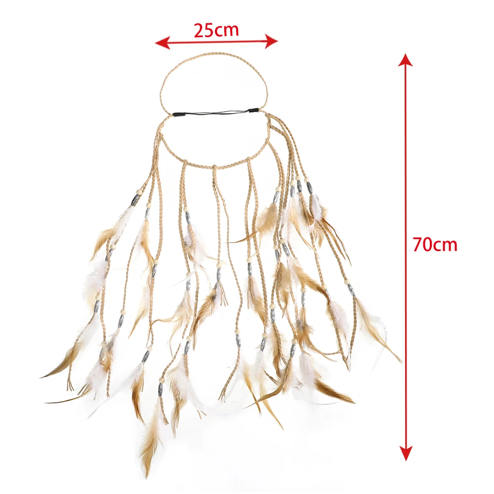 Повязка на голову женская с перьями в цыганском стиле |