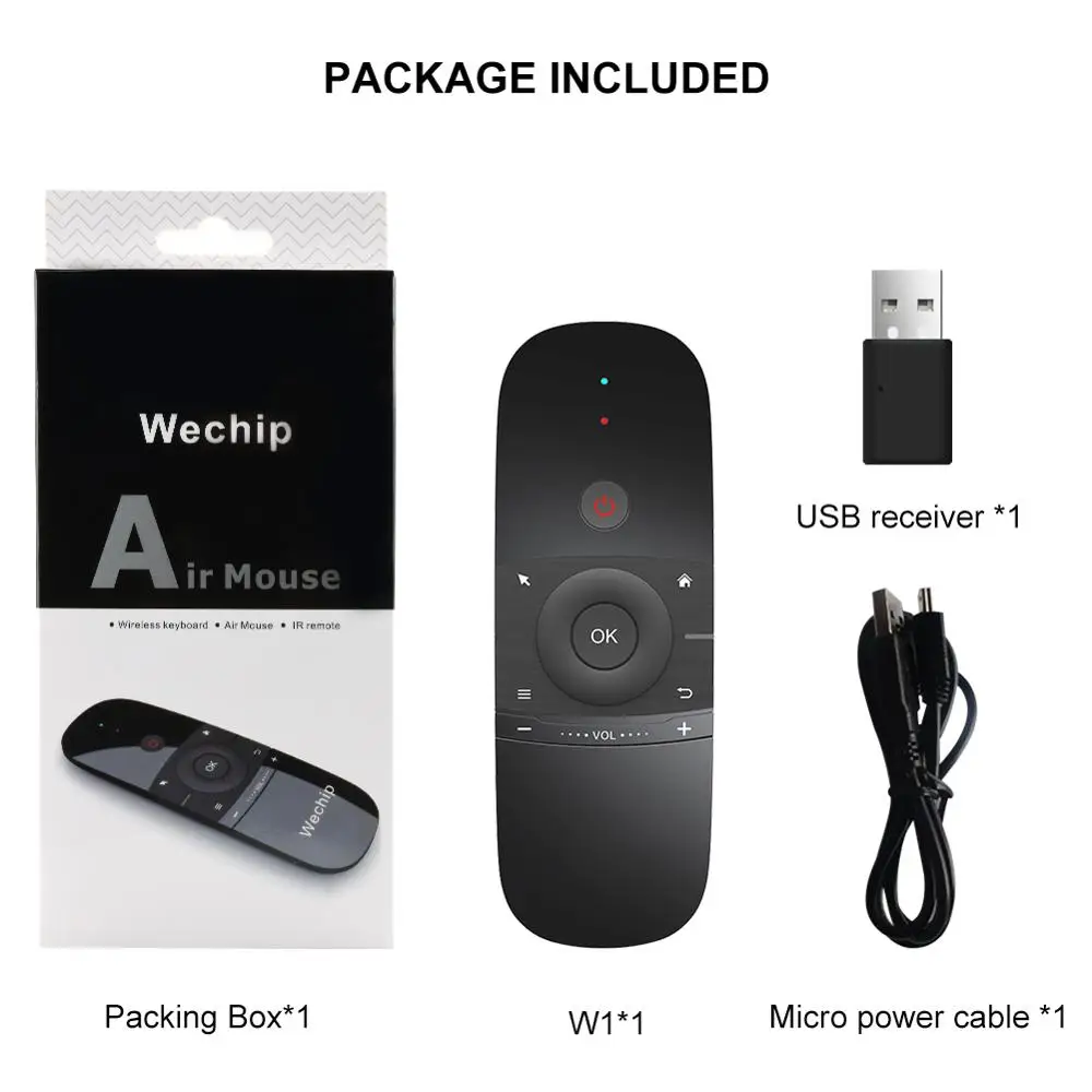 wechip W1 клавиатура Мышь Беспроводной 2.4 г Fly Air Мышь Rechargeble мини Дистанционное управление для Android TV Box/ mini PC/TV