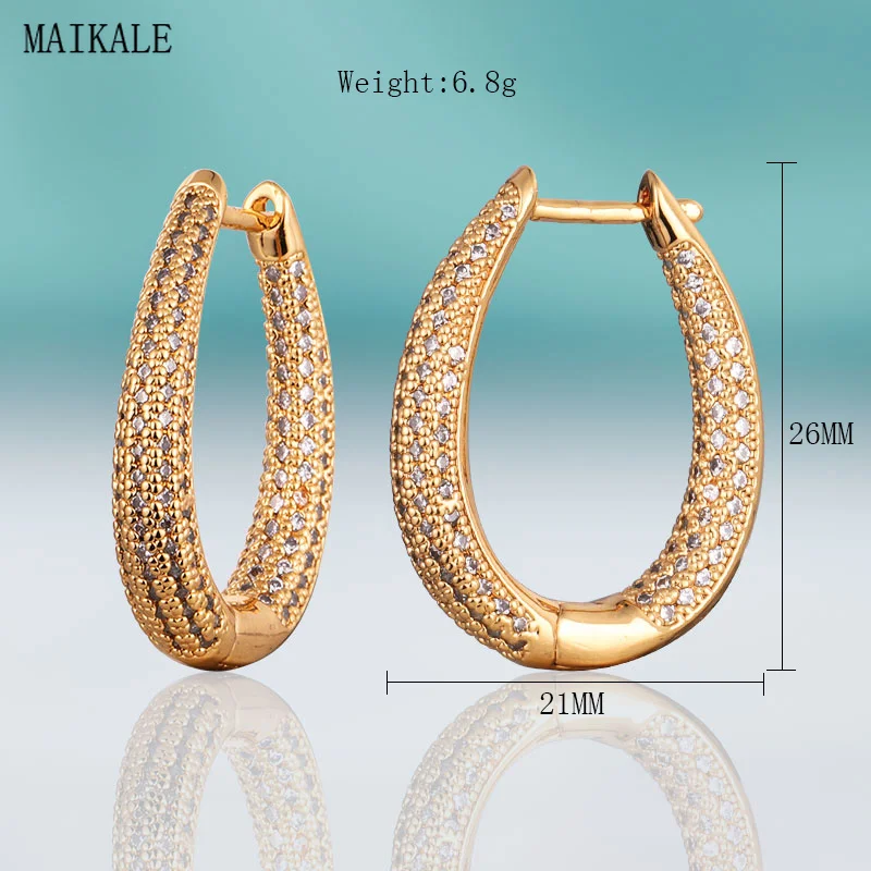 Женские серьги-гвоздики MAIKALE u-образный металлический циркониевый зажим с