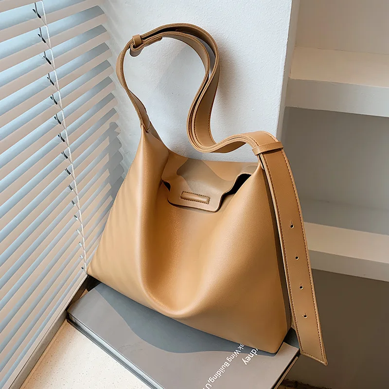 

Модная мягкая женская сумка-ведро с боковой стороны, простая однотонная сумка-мессенджер, Высококачественная роскошная женская сумка-тоут ...