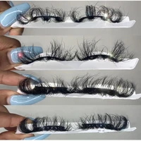 1 pair 25mm super fluffy luxurious mink with tray dramatic volume messy long 3d 5d 100 mink false lashes makeup