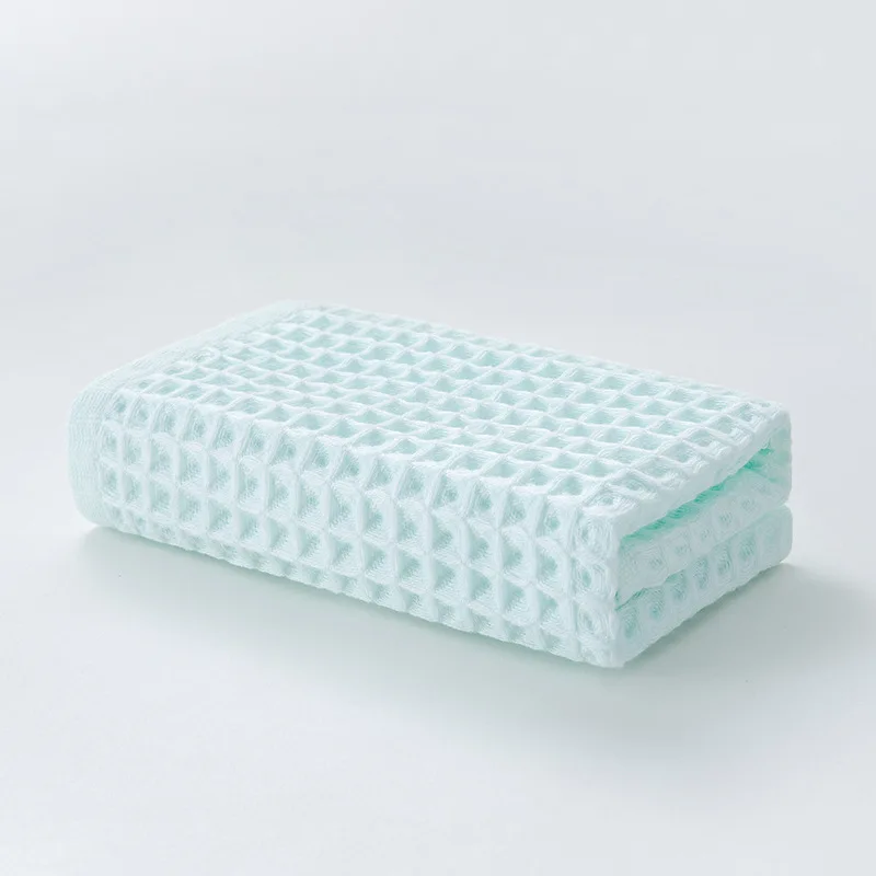 Mint Green 4PCS Cotton Waffle Hand Towels For Adults Plain Washcloth Face Care Bathroom Cotton Waffle Towel 34.5x74cm - Цвет: Mint Green