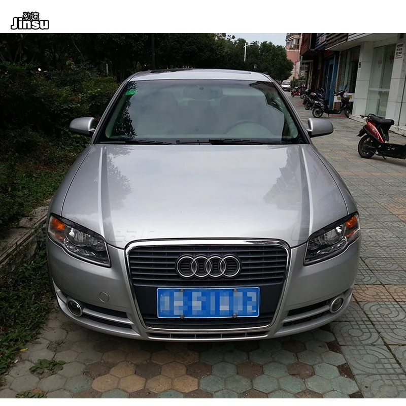 Углеродное волокно накладка на переднюю фару наклейка для Audi A4 B7 2005-2008