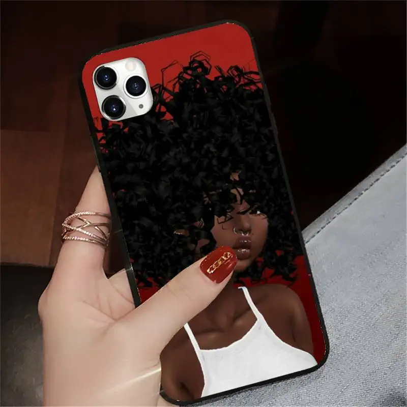 

Melanin black girl Phone Case for iPhone 11 12 pro XS MAX 8 7 6 6S Plus X 5S SE 2020 XR
