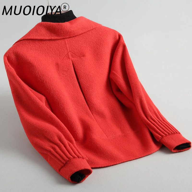 

Casual Winter Women Wool Coat Short 2021 Streetwear Autumn Female Jacket Warm Double-side Wool Coat Outerwear 38415LW383