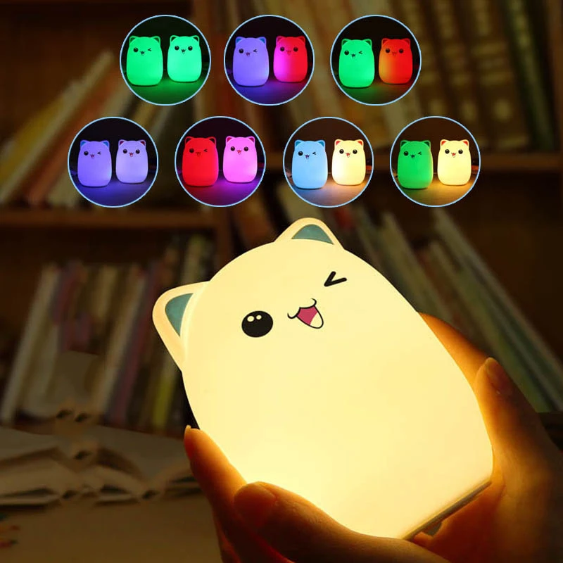 Креативный Цветной силиконовый светодиодный светильник для сна милый