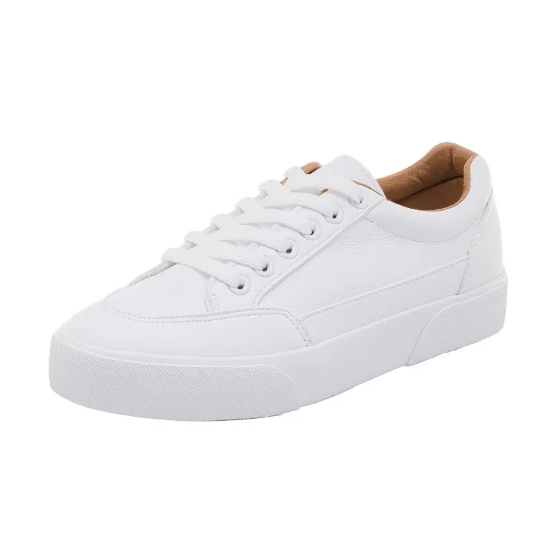 

Women Sneakers Leather Shoes Spring Trend Casual Flats Sneakers Female New Fashion Comfort White Vulcanized Platform Shoes