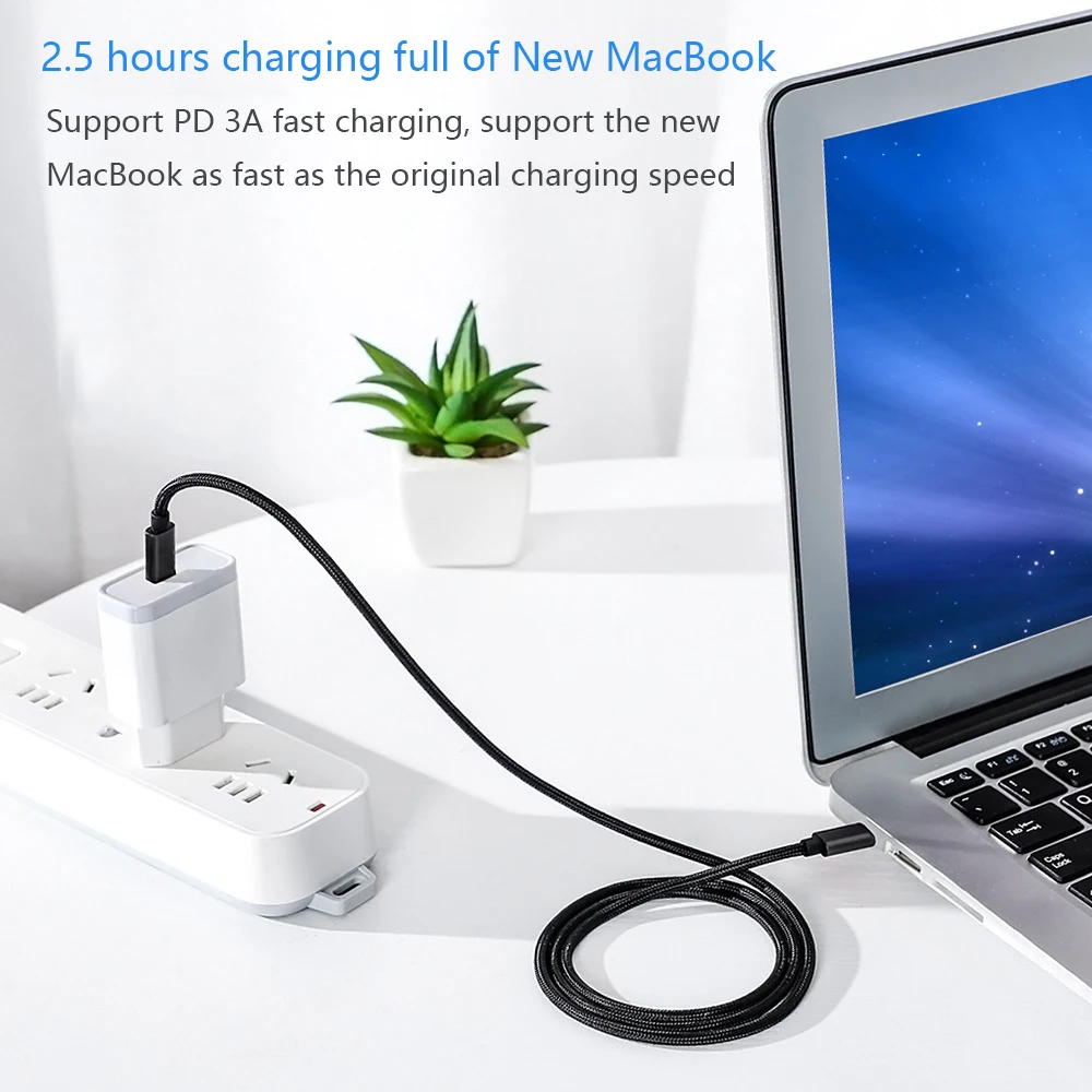 Двойной USB C кабель 60 Вт 3A PD зарядный типа c к type QC3.0 для передачи данных xiaomi huawei phone