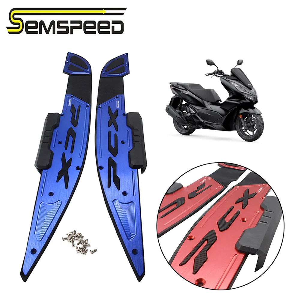 

Fit PCX 2022 Motorcycle Left Right Front Footrests Foot Pedals Rubber Pads Plate For Honda PCX125 PCX160 2021 CNC Footboard