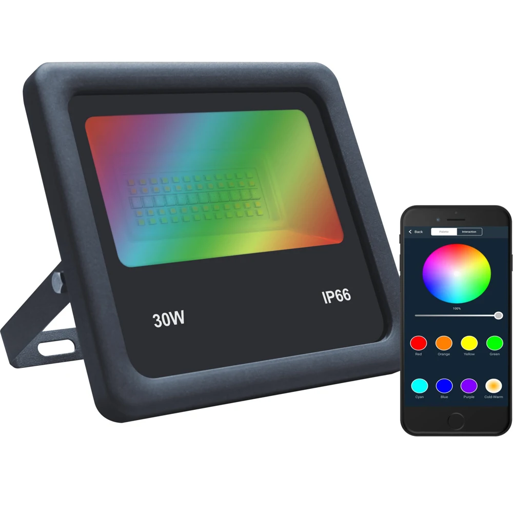 20 Вт 30 50 RGBCCT Регулируемый прожектор RGB + CCT умный Bluetooth уличный прожсветильник Тор
