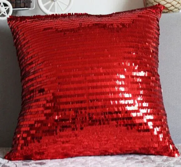red Серебряный Блестящий красный свадебный чехол для подушки/винно-красный чехол для подушки подарок на день рождения/Шикарный чехол для подушки для дивана - Цвет: red