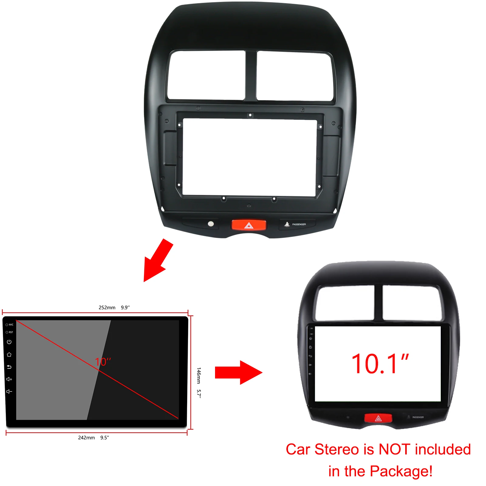 10 1 дюймовый Автомобильный аварийный светильник рабочий для MITSUBISHI ASX 2013 2017