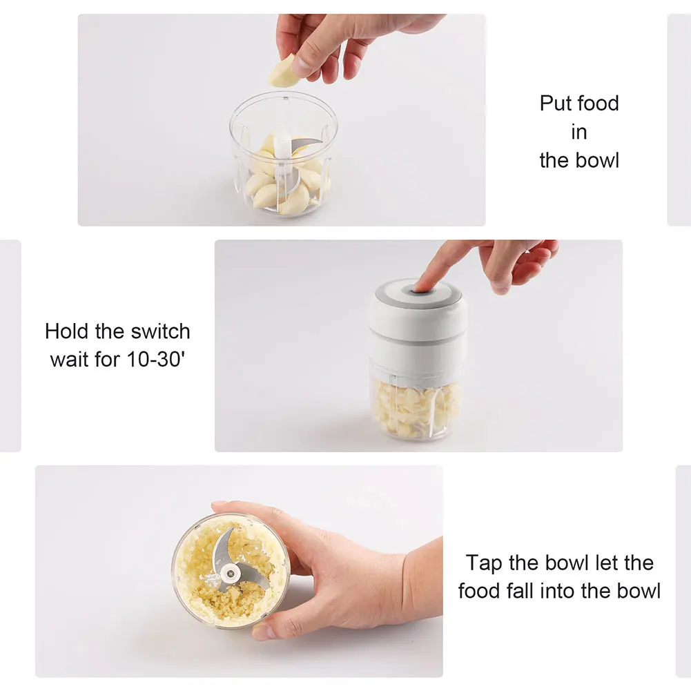 

Electric Garlic Masher Sturdy Durable Mini Crusher Chopper USB Charging For Crushed Garlic Crushed Ginger Crushed Fresh Chopper
