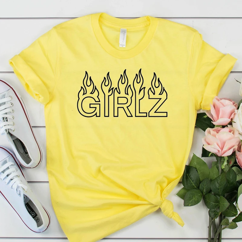 Женская футболка с графическим принтом Girlz Стильная хлопковая Футболка