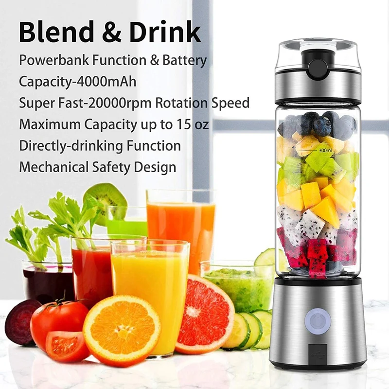 Smoothie Blender Personal Rechargeable Portable Juicer Cup Multifunctional Small for Shakes and Smoot |