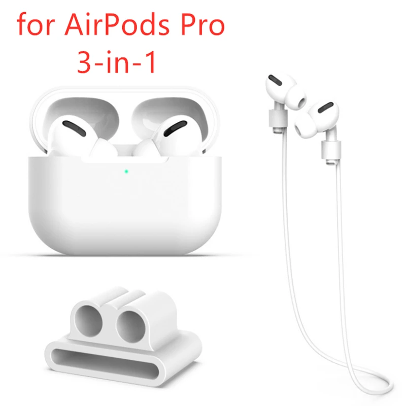 3 в 1 Мягкий силиконовый чехол для наушников Apple Airpods Pro Air Pods Airpodspro Bluetooth