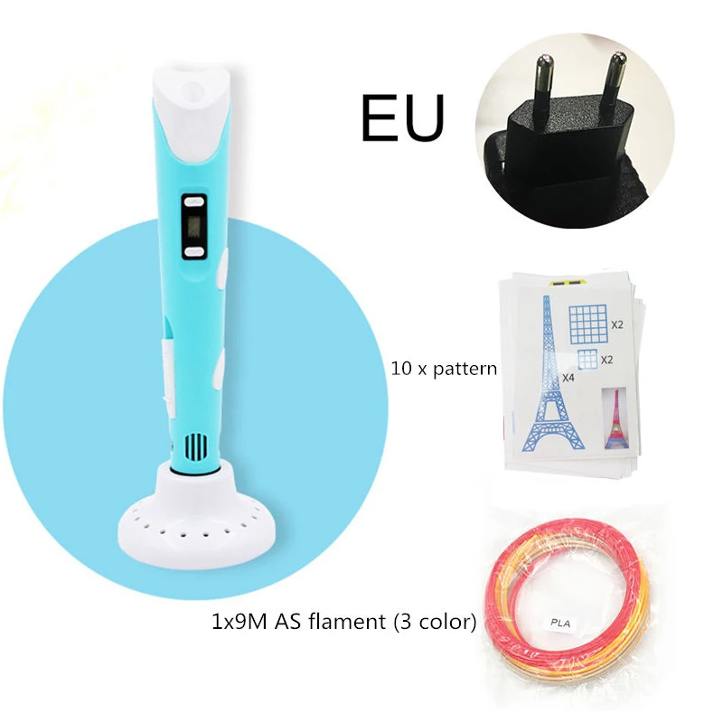 3D Ручка для печати 5 в Мозаика карандаш рисования Бесплатная 9 м PLA нить детского