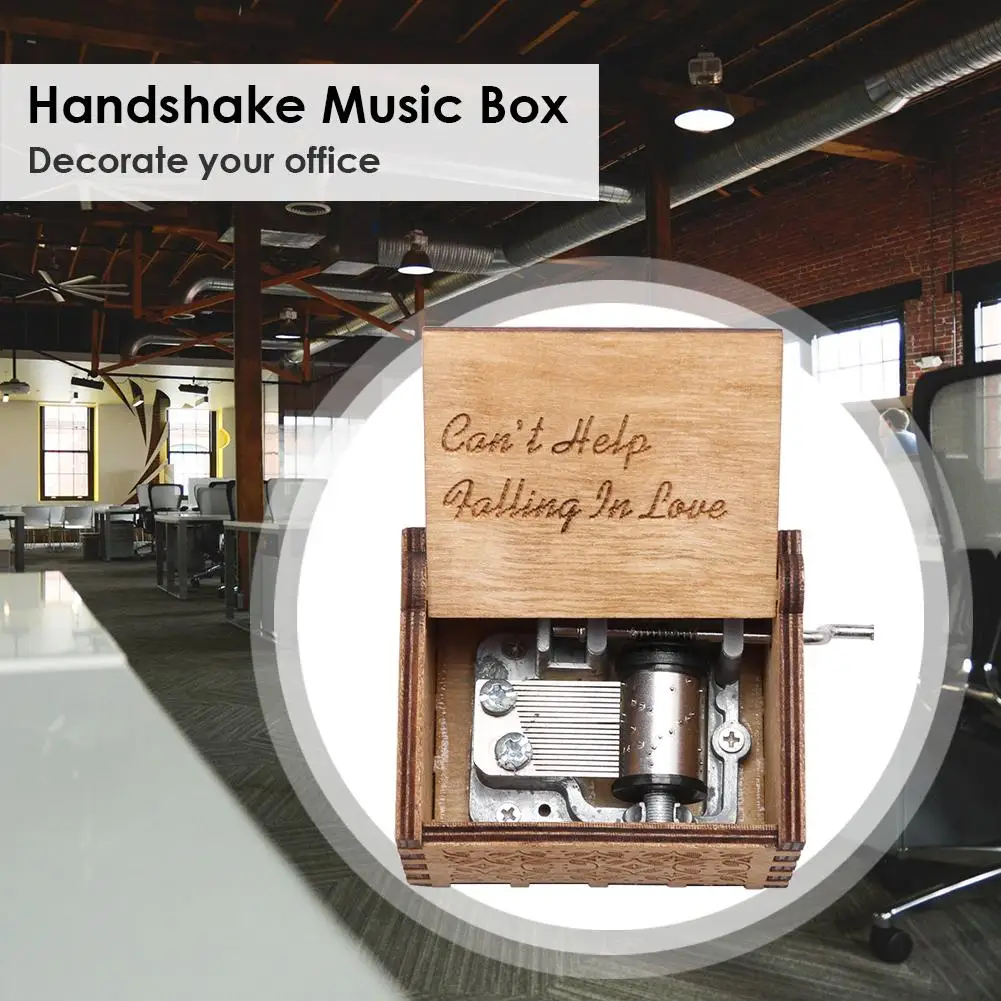 Ручной работы деревянная резьба романтичная музыкальная шкатулка тема День