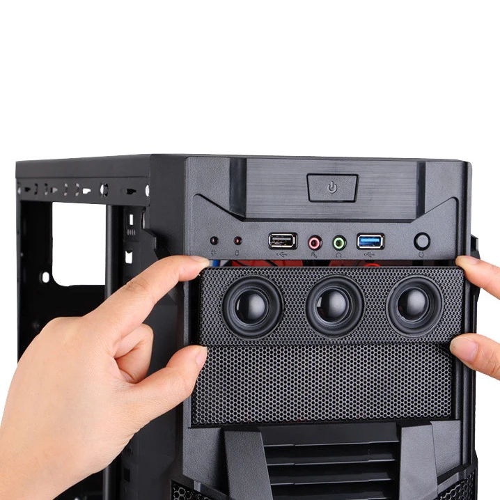 5 25 stereo surround speaker pc front panel computer case 9pin connection built in mini mic music loudspeakers channel 2 1 free global shipping