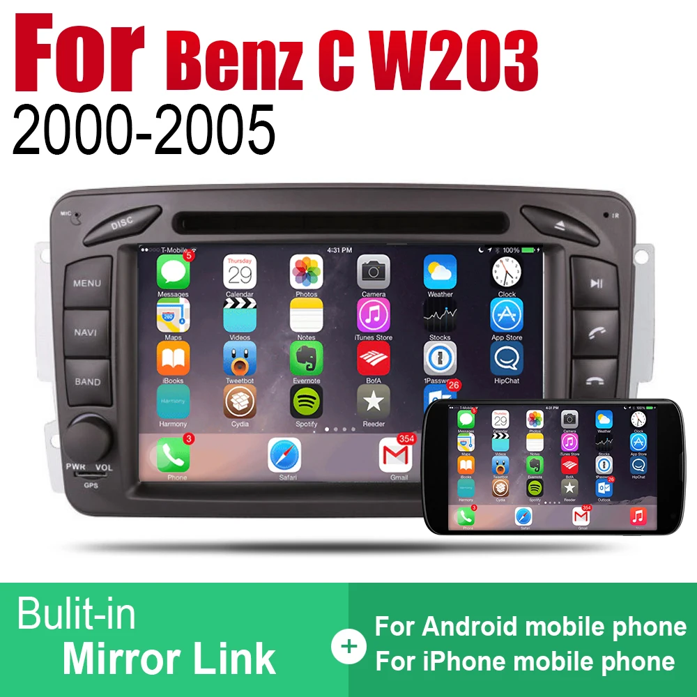 Android автомобильное радио стерео GPS навигация для Mercedes Benz C W203 2000 ~ 2005 NTG BT wifi 2din