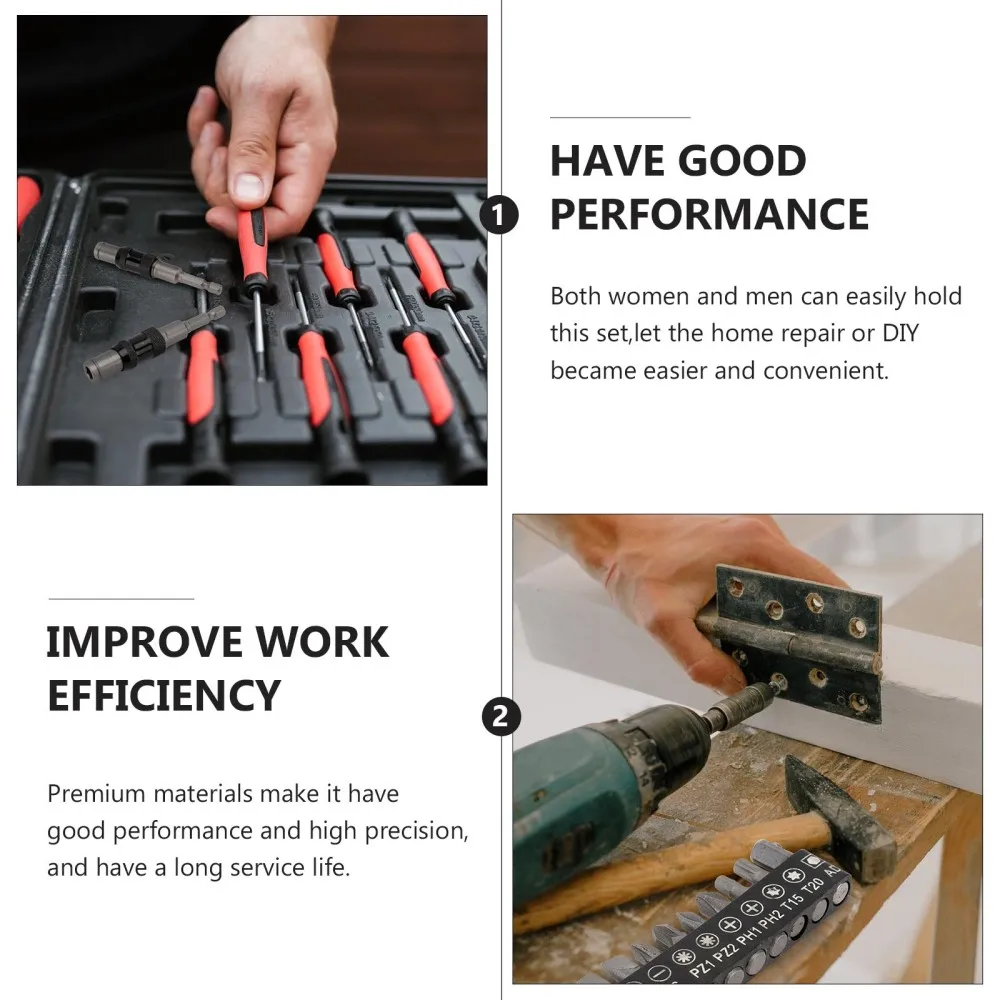 

1 Set of Screwdriver Bits Mechanic Tool Rod for DIY Motorcycle Repair Tool Black