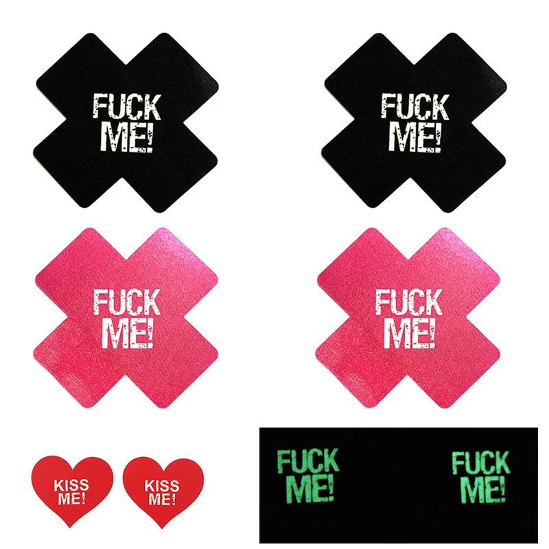 1 пара наклейки на соски светящиеся в темноте |