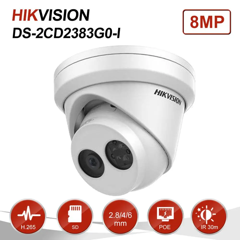 Hikvision 8MP (4 K) ИК фиксированной башни HD IP Камера PoE Onvif дома/наружного