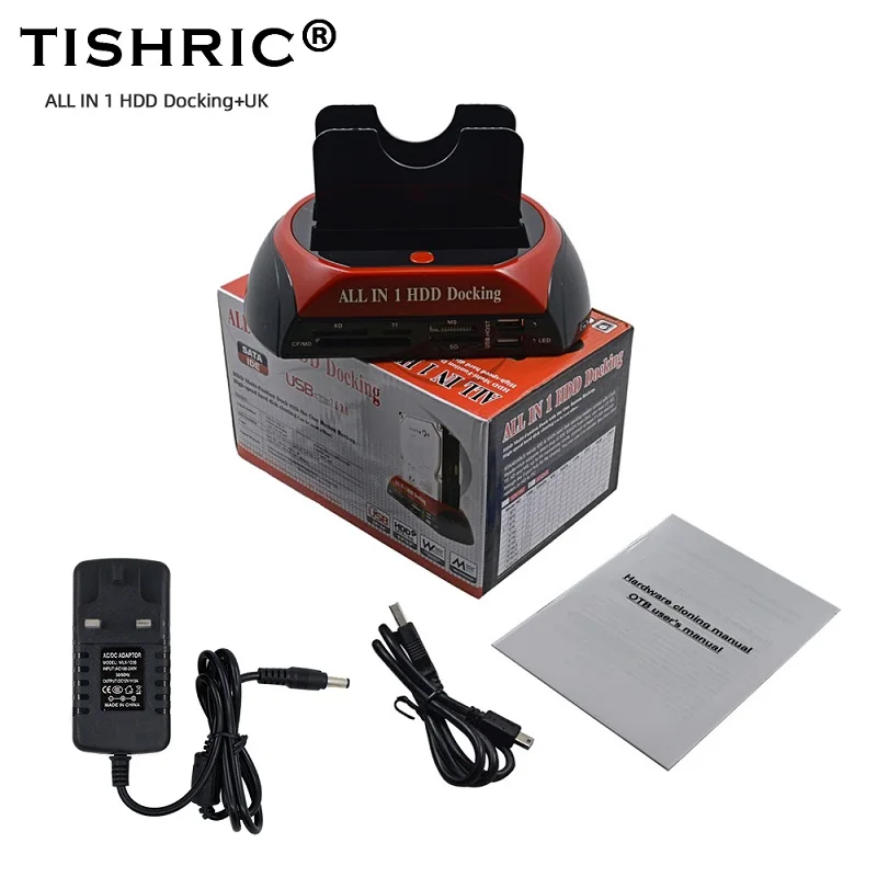 UK TISHRIC IDE SATA Dual все в 1 Hd/HDD док-станция/док-станция жесткий диск/диск Hdd 2,5 3,5 ридер Usb ЕС внешний корпус Чехол - Цвет: UK