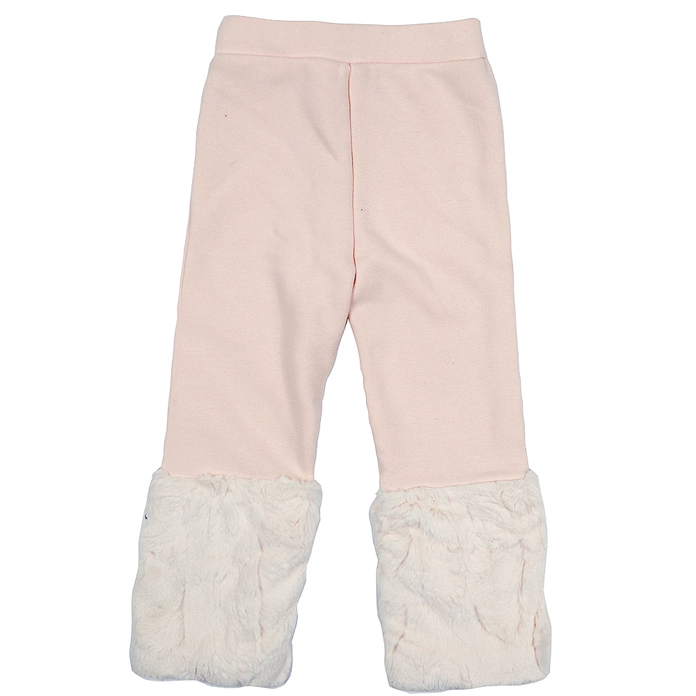 Зимние меховые леггинсы для девочек детские брюки однотонные плотные теплые