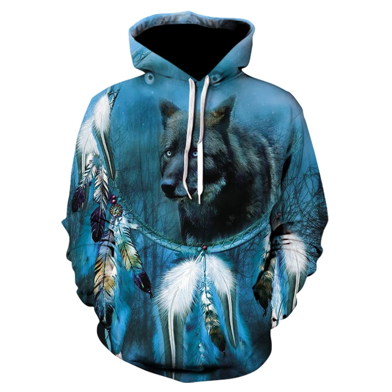 

Beautiful wolf starry sky 3D full-body printing fashion trend unisex hoodie sweatshirt pullover casual sportswear