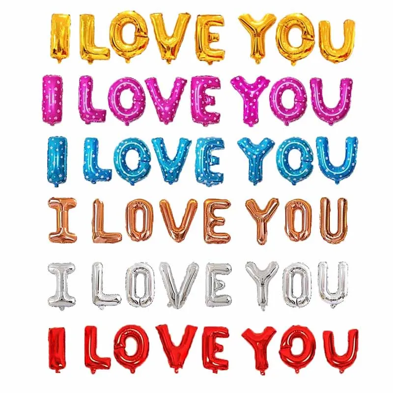 Набор воздушных шаров с надписью I LOVE YOU украшение для свадебной вечеринки из
