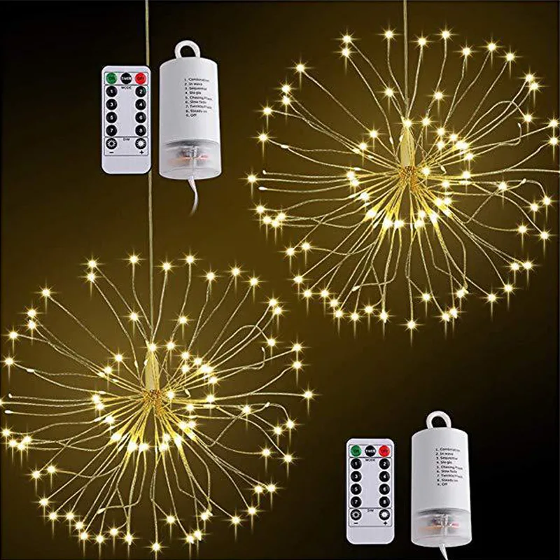 

20/150/180/200 Led String Lights Waterproof 3 Types Firework Copper Wire Christmas Wedding Party Garland Fairy Light Lamp