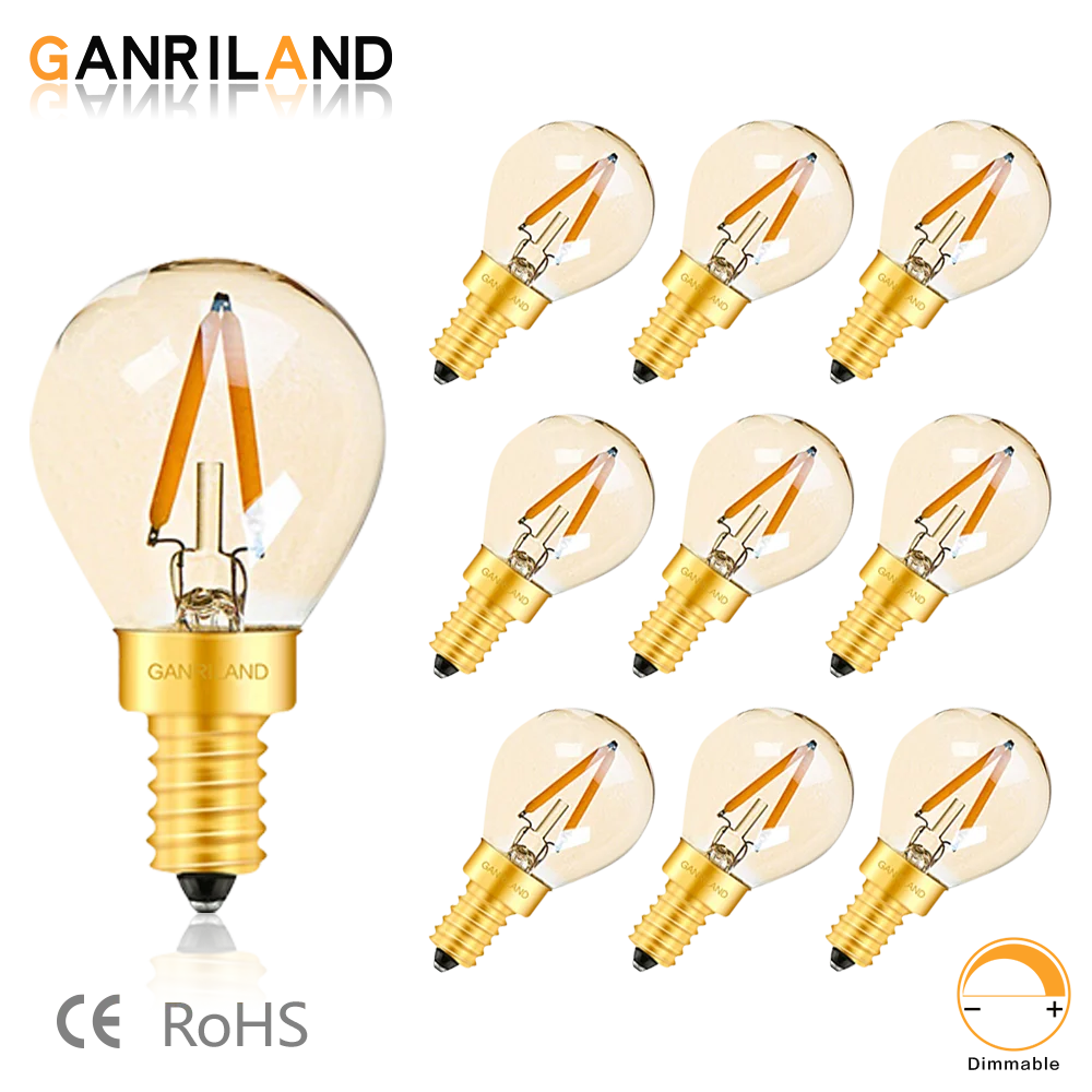 

GANRILAND G40 10pcs Vintage Edison Dimmable LED Filament Light Bulb 1W 2200K E14 220V For Decorative Home Outdoor Garden