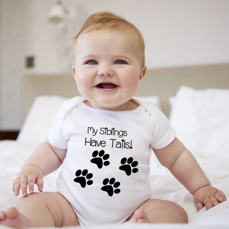 

Боди для новорожденных с принтом «Мой братья и сестры» и короткими рукавами