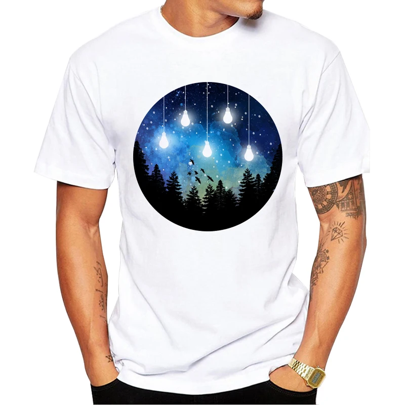TEEHUB Лидер продаж забавные Волшебные акварельные ночь печатных Мужская