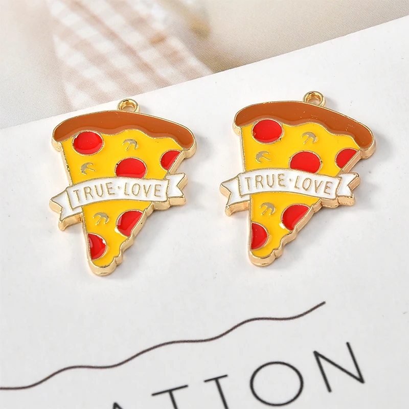 10 шт./упак. пиццы в виде мороженого и Пончики торт Эмаль Подвески Металлические