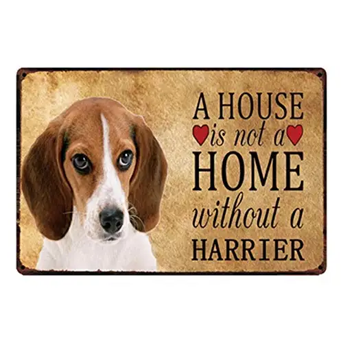 

8x12 Inch Tin Sign Pet Dogs Home Without The Harrier Metal Sign Tin Poster Cute Cartoon Animals Bar Pub Decoration Wall Art
