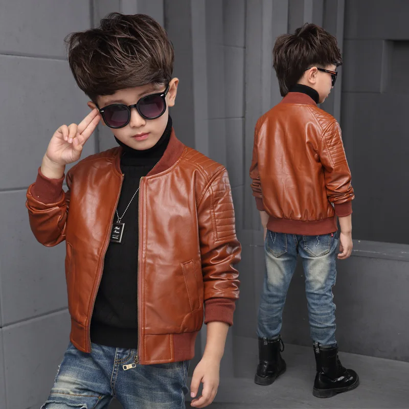 Детская куртка из искусственной кожи на осень и зиму 90 170 см|jacket children|children jacketschildren