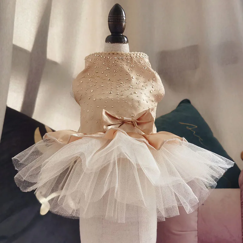 Летняя одежда для домашних животных платье в горошек собак юбка летние свадебные