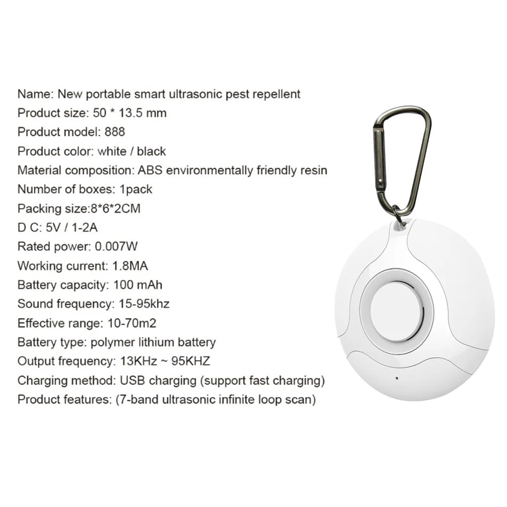 

Ultrasonic Anti Mosquito Killer Travel Insect Killer Portable USB Outdoor Repellent for Household Bedroom Protection